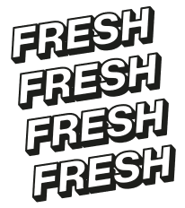 Text that says fresh