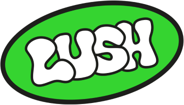 Cartoon text that says the word Lush